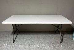 Plastic Folding Table, 70"x30" Tabletop