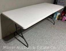 Plastic Folding Table, 70"x30" Tabletop