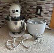 Kitchen Aid Artisan Stand Mixer, with Ice Cream Attachment