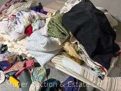 Group of Sheets, Bedding, Towels, Purses, Etc.