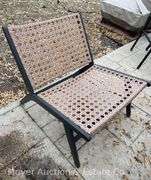 Patio Side Chair, Poly Wicker Seat and Back with Metal Frame, 24"w