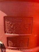 Red Poly Rain Barrel, 36"h