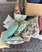 Group of Asst. Patio Cushions and Throw Pillows
