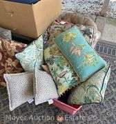 Group of Asst. Patio Cushions and Throw Pillows