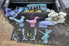 Group of Metal Garden Decor