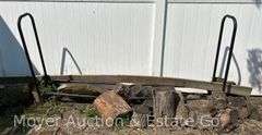 Landmann Firewood Rack, Metal, with Firewood, 8 Feet Wide