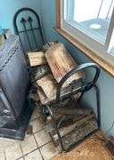 Firewood Storage Rack with Firewood, Metal, 52"w