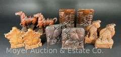 (5) Pairs of Resin/Wood Bookends