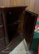 American Drew China Cabinet, Lighted Interior, Mirrored Back, 64"x19"x81"h Overall