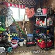 Contents of Shed, Gardening Supplies, Household, Hand Tools, Hoses, Etc.