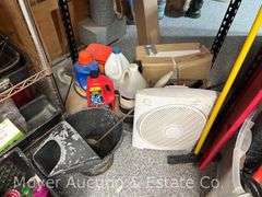 Contents of Basement Shelves, Household, Cleaning, Canning Jars, Tools, Etc.