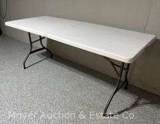 Plastic Folding Table, 70"x30" Tabletop