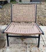 Patio Side Chair, Poly Wicker Seat and Back with Metal Frame, 24"w