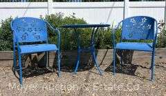 (3) Piece Metal Patio Set, Table is 30"w