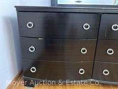 6 Drawer Dresser with Mirror, Dresser is 63"x17"x35"h, Mirror is 38"x46"