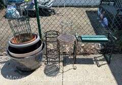 Group of Gardening Pots, Plant Stands, Etc.