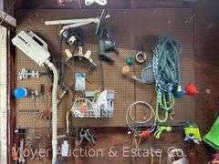 Contents of Shed, Gardening Supplies, Household, Hand Tools, Hoses, Etc.