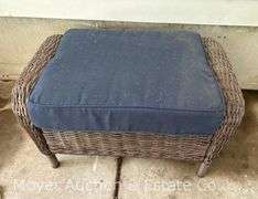 Poly Wicker Ottoman, 30"w