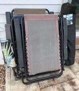 Group of Folding Patio Lounge Chairs, See Photos for Condition and Fading