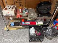 Contents of Basement Shelves, Household, Cleaning, Canning Jars, Tools, Etc.