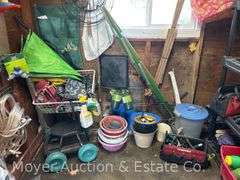 Contents of Shed, Gardening Supplies, Household, Hand Tools, Hoses, Etc.