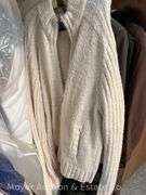 Group of Ladies Coats, Scarves, Etc., Most Size Large