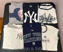 Group of Asst. Ladies Sports Team Shirts, Yankees, Mets, and Green Bay Packers, Mostly Large and XL