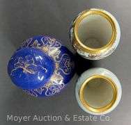 (2) Vases with Urn, 8.5"-10"h