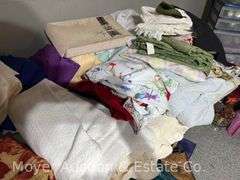 Group of Sheets, Bedding, Towels, Purses, Etc.