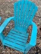 Pair of Poly Adirondack Chairs with Other Patio Chairs