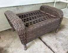 Poly Wicker Ottoman, 30"w