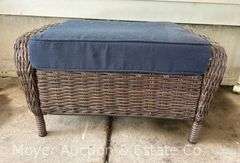 Poly Wicker Ottoman, 30"w