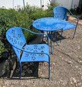 (3) Piece Metal Patio Set, Table is 30"w