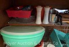 Contents of Kitchen, Dishes, Tupperware, Flatware, Cooking Utensils, Serving-ware, Etc.