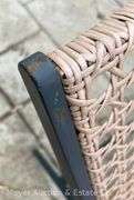 Patio Side Chair, Poly Wicker Seat and Back with Metal Frame, 24"w