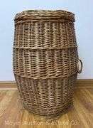 Wicker Basket with Lid, 23"h