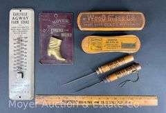 Group of Early Advertising, Brushes, Ice Picks, Etc.