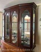 American Drew China Cabinet, Lighted Interior, Mirrored Back, 64"x19"x81"h Overall