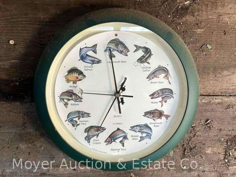 Fish Clock and Thermometer 12”-13”w