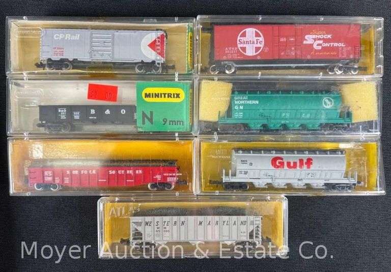 (7) Asst. N Scale Freight Cars, with Plastic Cases image