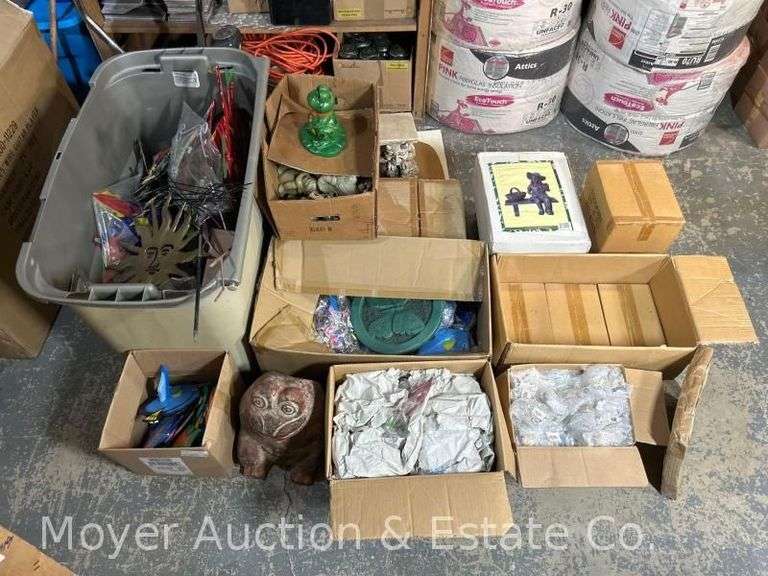 Group of Garden Decor Figures, Fish Mobiles, Etc. image