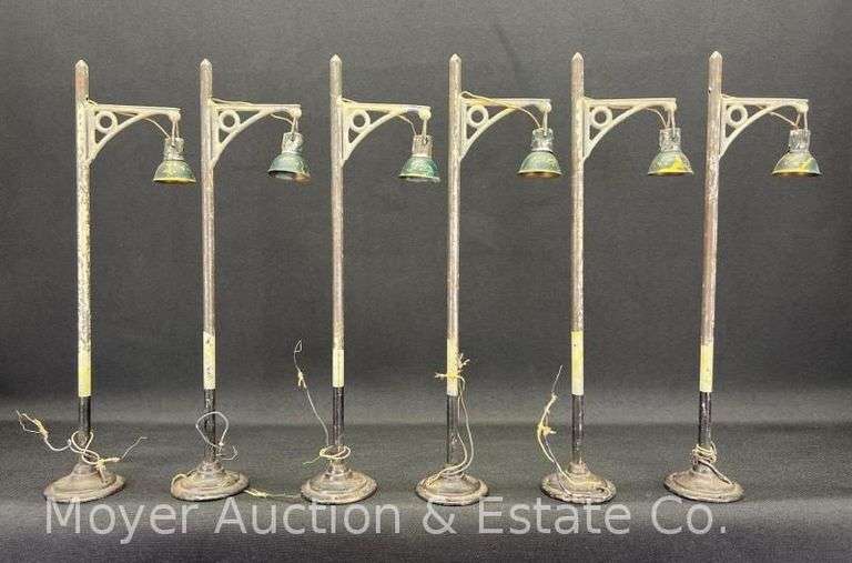 (6) Early Model Train Lamp Posts, 11"h image