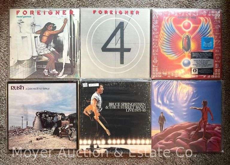 Group of Record Albums, Rush, Journey, Foreigner and Bruce Springsteen image