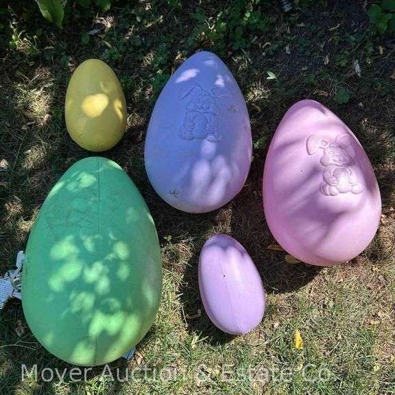 (5) Blow Mold Easter Eggs, 8"-16"h image