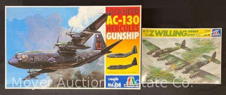 (2) Italeri Plane Plastic Model Kits, 1 Sealed in Plastic, 1/48 and 1/72 Scale image