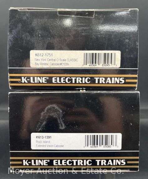 (2) K-Line Cabooses, No, K612 and K613, with Original Boxes