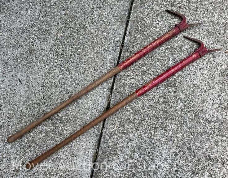 (2) Antique Firefighter Hooks/Pike Poles image