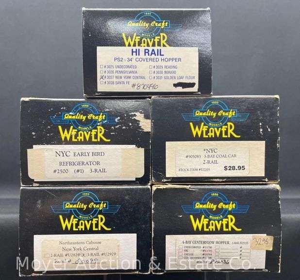(5) Asst. Weaver Freight Cars, with Boxes
