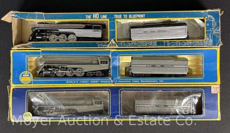 (3) AHM HO Scale Steam Locomotives and Tenders, with Boxes image