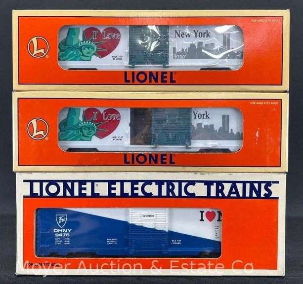 (3) Lionel "I Love New York" Boxcars, 9475 and (2)19949, with Original Boxes image